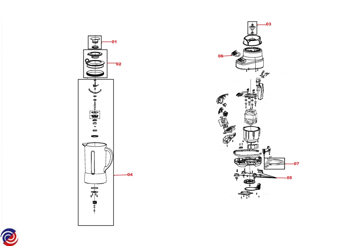Breville blender gasket replacement diagram